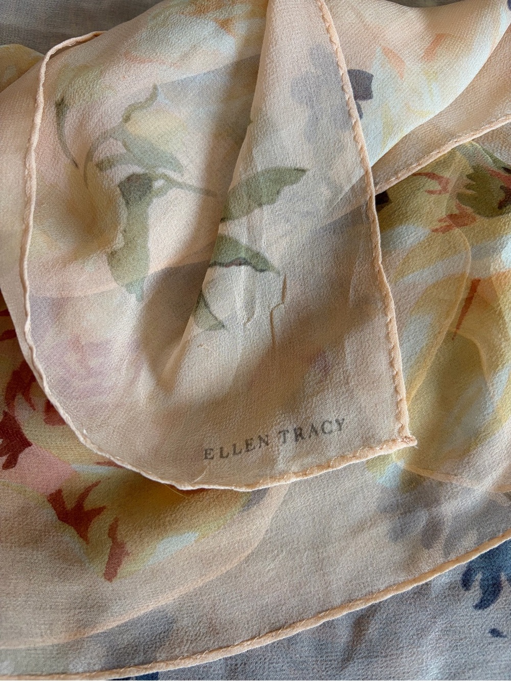 Ellen Tracy Silk Floral Silk Scarf - Picture 3 of 6